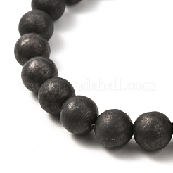 8 mm mattes rundes natürliches Schungit-Perlen-Energie-Stretch-Armband für Männer und Frauen&nbsp;BJEW-JB07069
