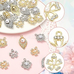 30 stücke 6 stile legierung strass anhänger&nbsp;FIND-YW0011-97