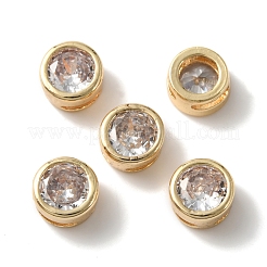 Dia-Charms mit Gestellbeschichtung aus Messing mit Mikropavé-Zirkonia&nbsp;X-KK-C020-13LG