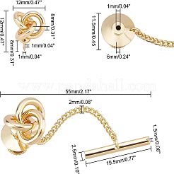 2pcs embrayage en forme de nœud en laiton&nbsp;FIND-FG0001-68G