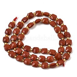 Los abalorios rojos jaspe hebras naturales&nbsp;GG-CBA96AE-A01-6x6mm