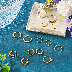 14 pieza de 7 estilos de aros de acero inoxidable 201/316 para pendientes&nbsp;STAS-TA0005-50