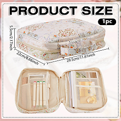 Borse con cerniera per libri in poliestere con stampa floreale&nbsp;ABAG-WH0048-80B