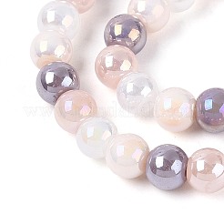 Chapelets de perles en verre électroplaqué&nbsp;EGLA-N019-6mm-04