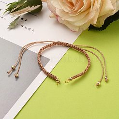 Fabricación de pulsera de cordón de poliéster trenzado ajustable&nbsp;AJEW-JB00760-03