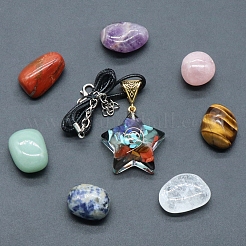 7 collar con colgante de piedra caída y estrella de chakra&nbsp;X1-PW-WG21137-01