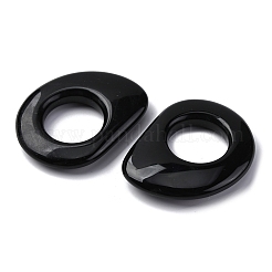 Verbindungsringe aus natürlichem schwarzem Obsidian&nbsp;G-U024-01