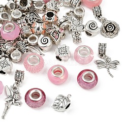 Kits de bracelets de style européen à faire soi-même. comprenant des perles européennes en alliage et en résine&nbsp;DIY-YW0012-11B