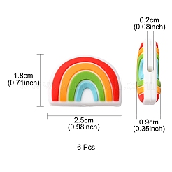 6 pièces de perles focales en silicone écologiques de qualité alimentaire&nbsp;SIL-YW0001-04F