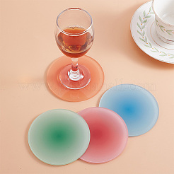 4 Stück Tassenmatten aus Acryl in 4 Farben mit Farbverlauf.&nbsp;AJEW-GO0001-04