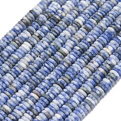 Gefrostet natürlichen blauen Fleck Jaspis Perlen Stränge&nbsp;G-K389-C05-01A