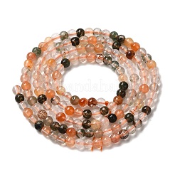 Fili di perle di quarzo rutilato colorato naturale&nbsp;G-B090-A18-03