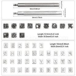 2 Satz Stempel aus Zinklegierung mit Alphabet-&nbsp;DIY-GL0004-45