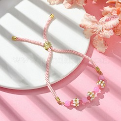 Pulseras deslizantes de cuentas de jade amarillo natural teñidas redondas de 6 mm&nbsp;BJEW-MZ00062-02