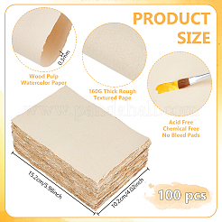 50 papier aquarelle en pâte de bois&nbsp;DIY-WH0671-347B