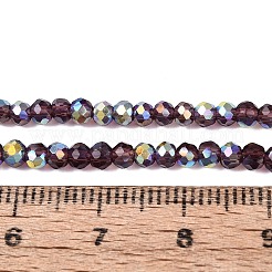 Hilos de cuentas redondas de vidrio transparente chapadas en color AB&nbsp;EGLA-T029-2mm-10T