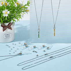 DIY-Sets zur Herstellung von Halsketten mit Anhänger aus Glasröhren und Sanduhrflaschen&nbsp;DIY-UN0006-22