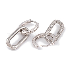 Orecchini in ottone con zirconi cubici placcati a cremagliera&nbsp;EJEW-S219-13P