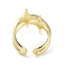 Bague manchette ouverte étoile en laiton pour femme&nbsp;RJEW-A042-01A