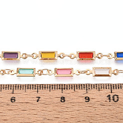Handgefertigte rechteckige Gliederketten aus Messing&nbsp;CHC-N024-07KCG
