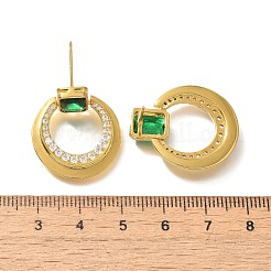 Pendientes de latón con circonitas cúbicas y vidrio&nbsp;EJEW-M048-01G