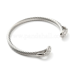 Anlaufgeschütztes 304 Edelstahl Schlangenarmband mit offener Manschette&nbsp;BJEW-B064-03P