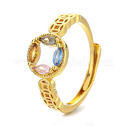 Verstellbare Messing-Fingerringe mit Pavé-Zirkonia für Damen&nbsp;WG2F3CA-01