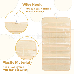 Transparente doppelseitige PVC-Vliesstoff-Schmuck-Aufhängerollen mit Haken&nbsp;ODIS-WH0017-095B