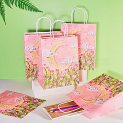 6 sac cadeau en papier imprimé de fleurs&nbsp;ABAG-TADJ0001-08A