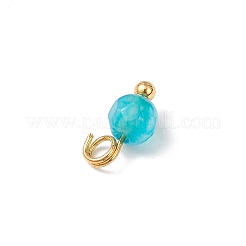 Breloques rondes à facettes en agate naturelle (teinte et chauffée)&nbsp;PALLOY-JF04286-01