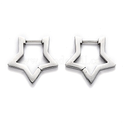 Pendientes de aro con forma de estrella de acero inoxidable 304 resistentes al deslustre&nbsp;STAS-J033-05P