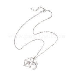 304 Edelstahl leere Makramee Tasche Stern Mond Anhänger Kabel Kette Halskette machen&nbsp;NJEW-JN05281-01