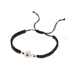 Bracelets réglables en corde tressée en polyester pour couple&nbsp;PW-WG99087-01