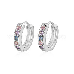 Pendientes de aro de latón y circonitas cúbicas de colores&nbsp;FS-WG9F9D8-03