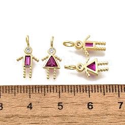 Pendentifs avec zircon cubiques à micro-pavés en laiton&nbsp;X-KK-D339-02G-07