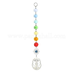 Colgante de acero inoxidable 201 con decoración de loto para yoga&nbsp;HJEW-JM01100
