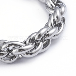 Bracciali a catena in corda di acciaio inossidabile 304 anti-appannamento&nbsp;X-BJEW-L673-003-P