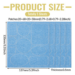 5 feuille de patchs autocollants en denim&nbsp;PATC-TA0001-61B