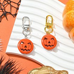 2 pz 2 colori di Halloween decorazioni ciondoli zucca turchese sintetico&nbsp;HJEW-JM01947
