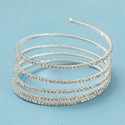 Bracciali multistrato di strass in lega di ferro&nbsp;BJEW-B052-02S