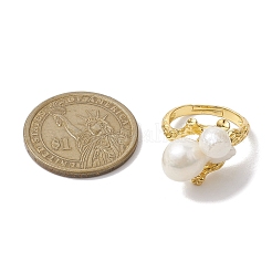 Runde verstellbare Ringe aus Naturperlen&nbsp;RJEW-P113-06G