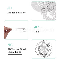 8 pièce 8 styles 201 breloques/liens de connecteur en acier inoxydable&nbsp;STAS-TA0006-25
