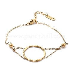 Bracelets à breloques en acier inoxydable 304 avec placage ionique (IP)&nbsp;BJEW-P345-12G