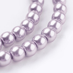 Fili di perle rotonde di perle di vetro tinto ecologico&nbsp;HY-A002-4mm-RB017