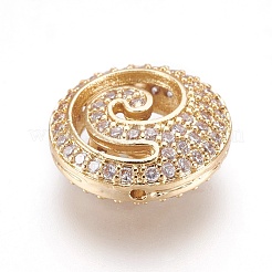 Perline zirconi micro pave  in ottone&nbsp;ZIRC-F090-01G