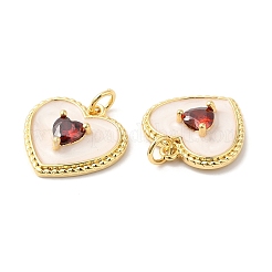 Ciondoli in ottone con micro pavé di zirconi rossi&nbsp;ZIRC-L103-052G