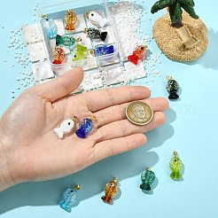 16 Stück 8 Farben handgefertigte dichroitische Folie Bunte Malerei Anhänger&nbsp;DICH-CJ0001-01