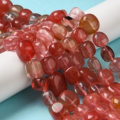 Chapelets de perles en verre de quartz de cerise&nbsp;G-A247-06