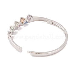 Messing Pavé bunte Zirkonia Scharnier Armreifen für Frauen&nbsp;BJEW-S147-32P-C