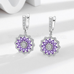 Blumen-Messing-Mikropflaster-Zirkonia-Schmuckset&nbsp;FS-WG0AAA8-01